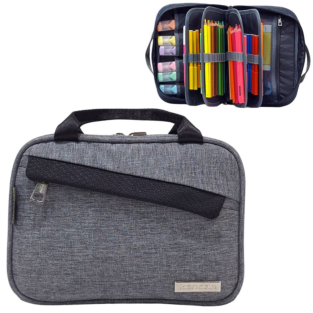 Cartuchera Organizadora XL Kengar - Plomo-Negro